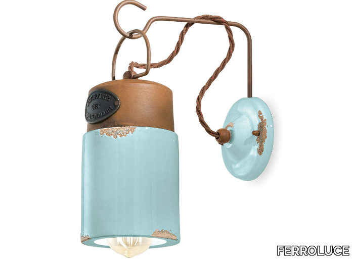 INDUSTRIAL - Ceramic wall light with fixed arm _ FERROLUCE