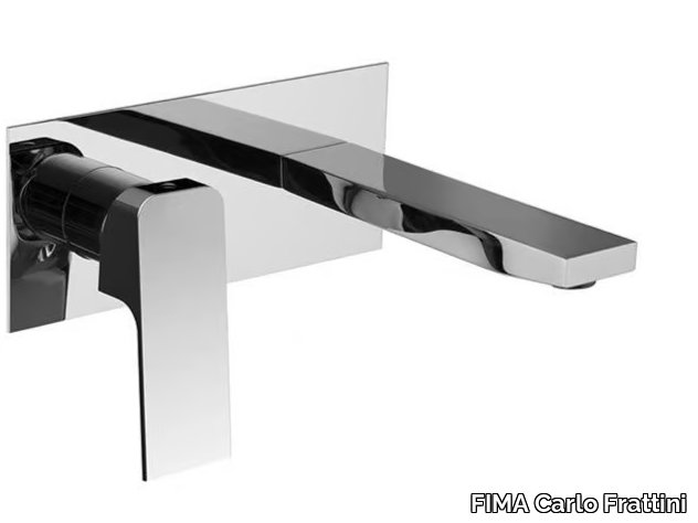 FIT - Wall-mounted washbasin mixer with plate _ FIMA Carlo Frattini