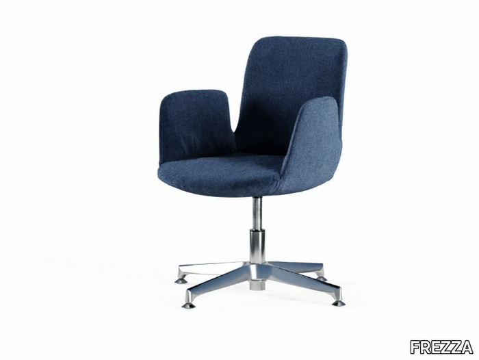 FIOR DI LOTO - Upholstered fabric office chair with armrests with 4-Spoke base _ FREZZA