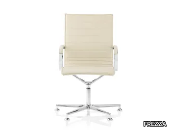 CLASSE 2 EM 202 BASIC - Leather office chair with armrests with 5-Spoke base _ FREZZA