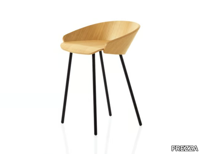 KARL - Low wooden stool _ FREZZA