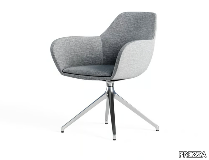 SKYLINE - Trestle-based fabric office chair with armrests _ FREZZA