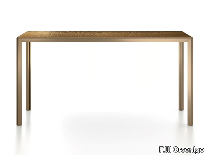 GRANDANGOLO - Rectangular glass and steel console table _ F.lli Orsenigo