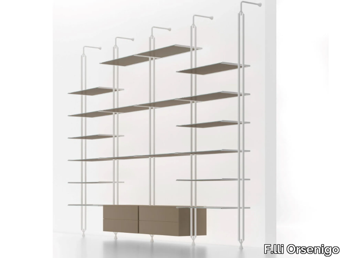 TANGRAM - Double-sided floor-ceiling mounted crystal bookcase _ F.lli Orsenigo