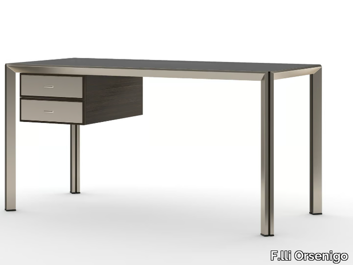 GRANDANGOLO - Rectangular writing desk with drawers _ F.lli Orsenigo