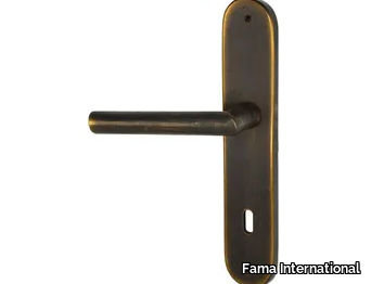 GAUDIUM MG3391 - Bronze door handle on back plate with lock _ Fama International