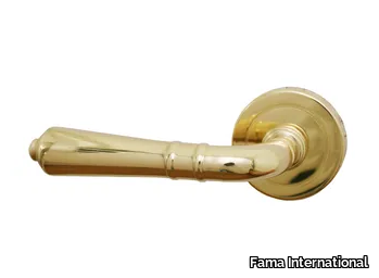 ITALIAN DESIGN - ALBA - Brass door handle on rose _ Fama International