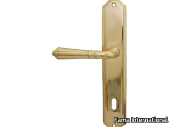 ITALIAN DESIGN - ALBA-PLACCA - Brass door handle on back plate _ Fama International