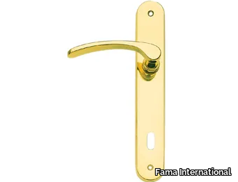 ITALIAN DESIGN - FIORDALISO-PLACCA - Brass door handle on back plate _ Fama International