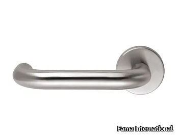 ITALIAN DESIGN - GERBERA - Steel door handle on rose _ Fama International