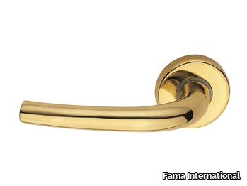 ITALIAN DESIGN - GINESTRA - Brass door handle on rose _ Fama International