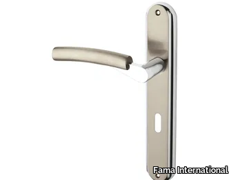 ITALIAN DESIGN - ROSA-PLACCA - Steel door handle on back plate _ Fama International