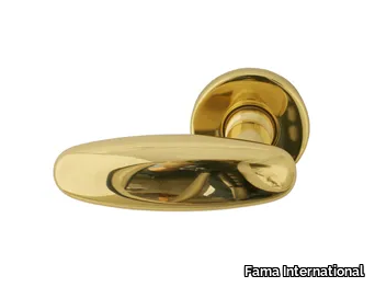 ITALIAN DESIGN - STORY - Brass door handle on rose _ Fama International