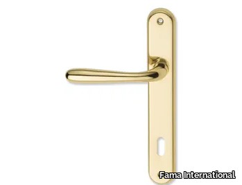 ITALIAN DESIGN - TAGETE-PLACCA - Brass door handle on back plate _ Fama International