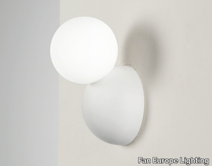 KISS - LED satin glass and gypsum wall lamp _ Fan Europe Lighting
