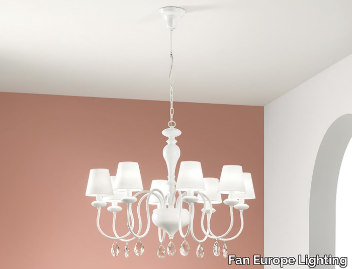 ARTHUR - Metal chandelier with crystals _ Fan Europe Lighting