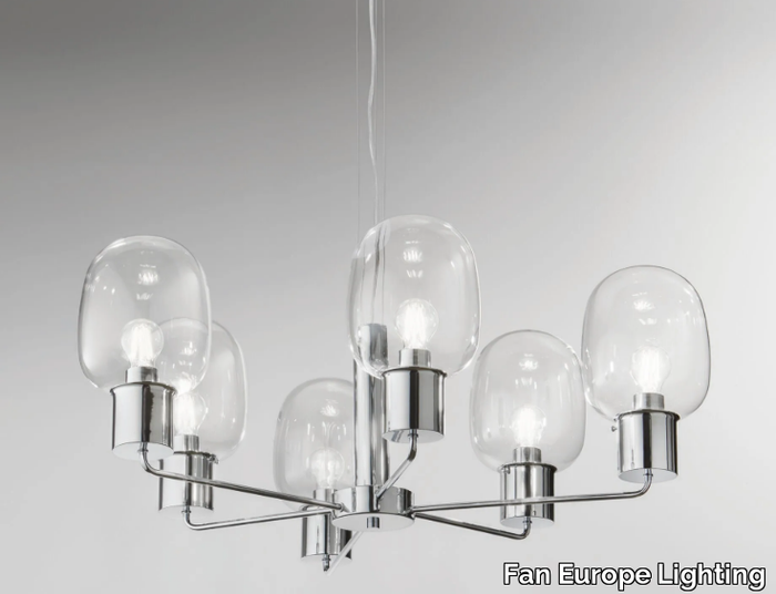 FELLINI CROMO - LED chrome plated pendant lamp _ Fan Europe Lighting