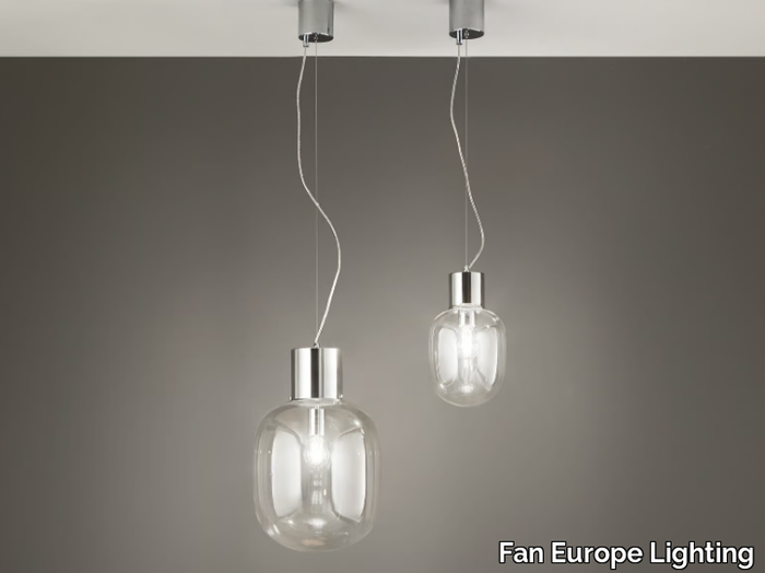 FELLINI CROMO - LED chrome plated pendant lamp _ Fan Europe Lighting