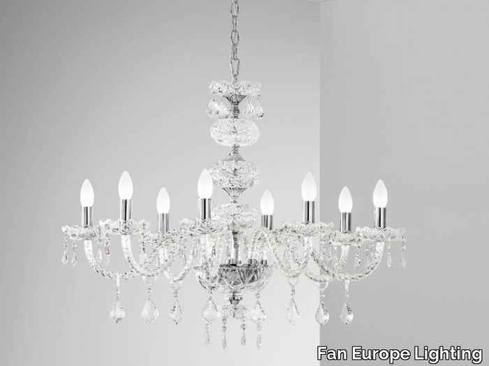 INCANTO - Glass chandelier with crystals _ Fan Europe Lighting