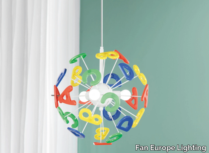 LETTERINE - Plastic and metal pendant lamp for children _ Fan Europe Lighting