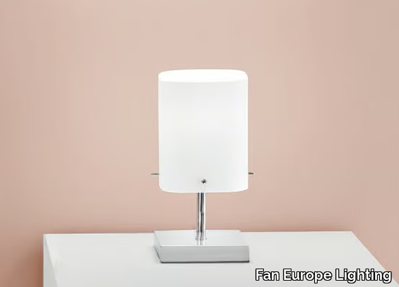 SQUARE - Opal glass table lamp _ Fan Europe Lighting