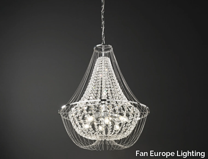 VIENNA - Pendant lamp with crystals _ Fan Europe Lighting