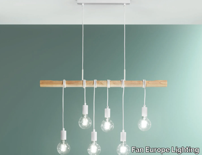 ARIZONA - Adjustable wooden and metal pendant lamp _ Fan Europe Lighting