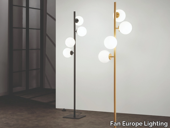 ENOIRE - LED opal glass and metal floor lamp _ Fan Europe Lighting