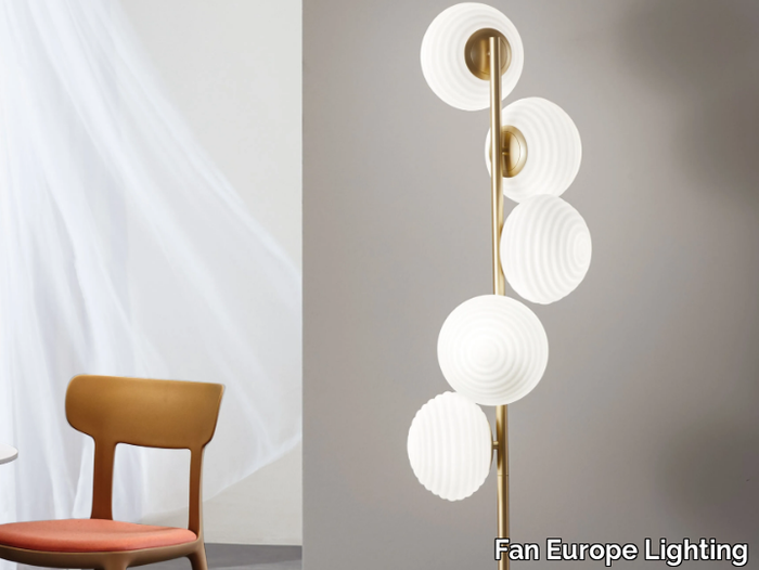 RIPPLE - Opal glass and metal floor lamp _ Fan Europe Lighting