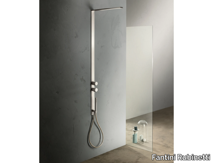 MILANOSLIM EASY - Wall-mounted shower panel with overhead shower _ Fantini Rubinetti