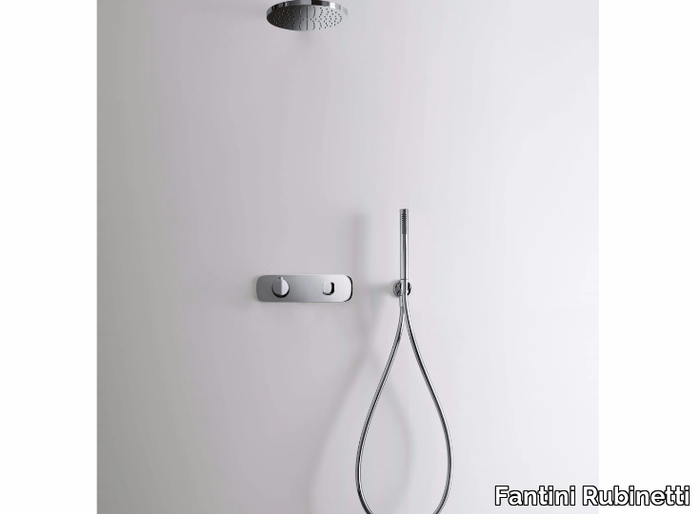 LAMÈ - Shower mixer with hand shower with overhead shower _ Fantini Rubinetti