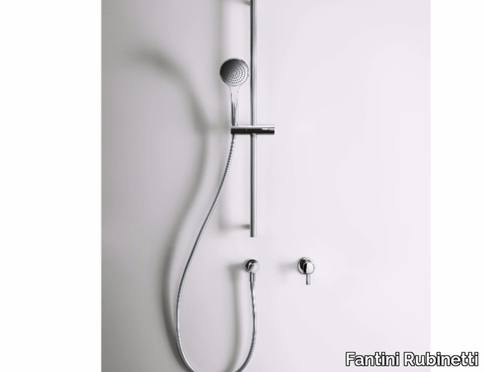 LAMÈ - Wall-mounted bathtub mixer with hand shower _ Fantini Rubinetti