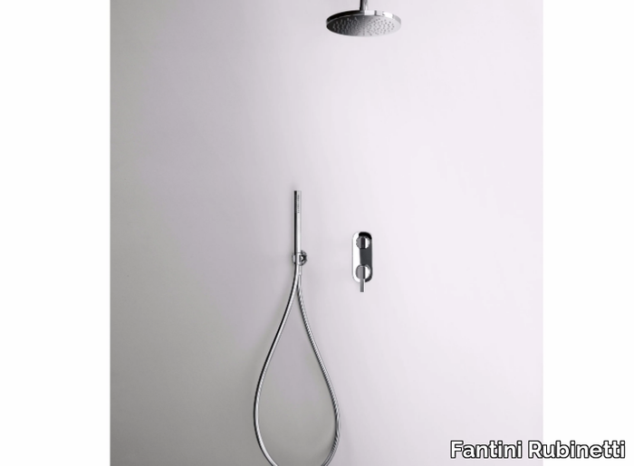 LAMÈ - Shower mixer with hand shower with overhead shower _ Fantini Rubinetti