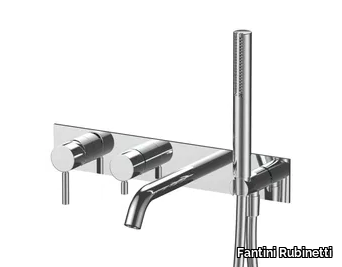 NOSTROMO - E820B+R021A - Wall-mounted bathtub mixer with hand shower _ Fantini Rubinetti