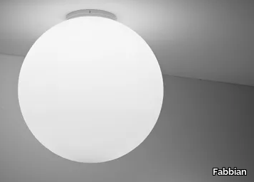 LUMI SFERA - Halogen fluorescent glass ceiling lamp _ Fabbian