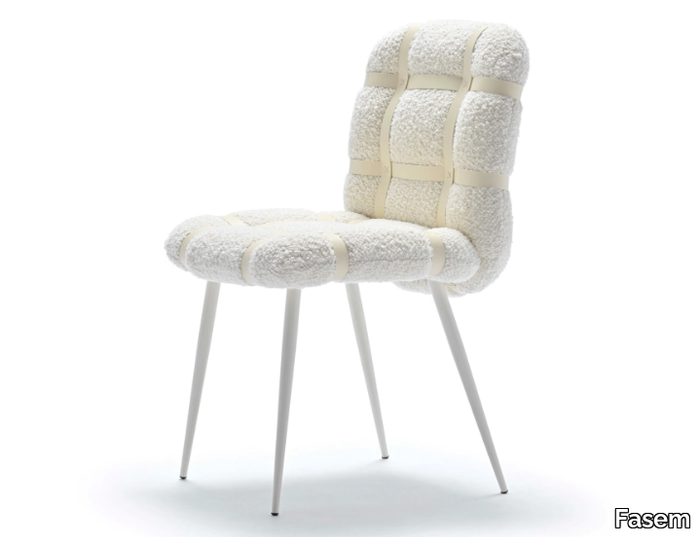 AVION - Upholstered bouclé fabric chair _ Fasem