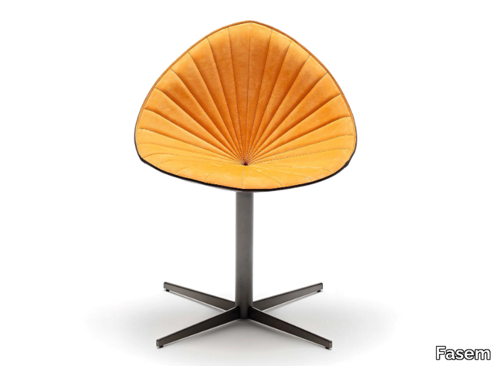 FIORILE PLISSÉ - With 4-spoke base leather chair _ Fasem