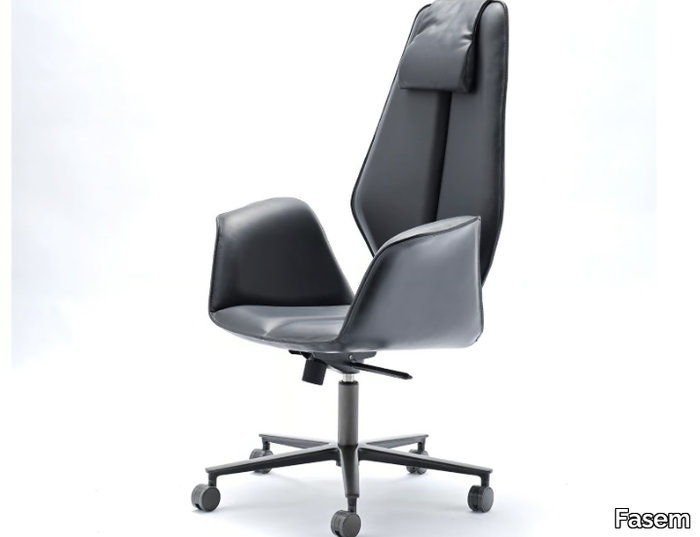 FOSCA BIG TALL - Height-adjustable swivel leather executive chair _ Fasem