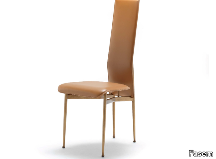 S44 - Tanned leather chair high-back _ Fasem