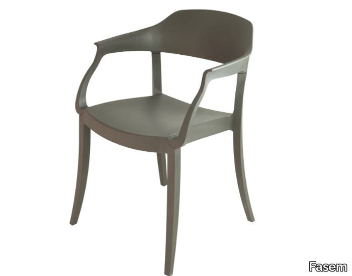 GREEN - STRASS - Stackable polypropylene chair with armrests _ Fasem