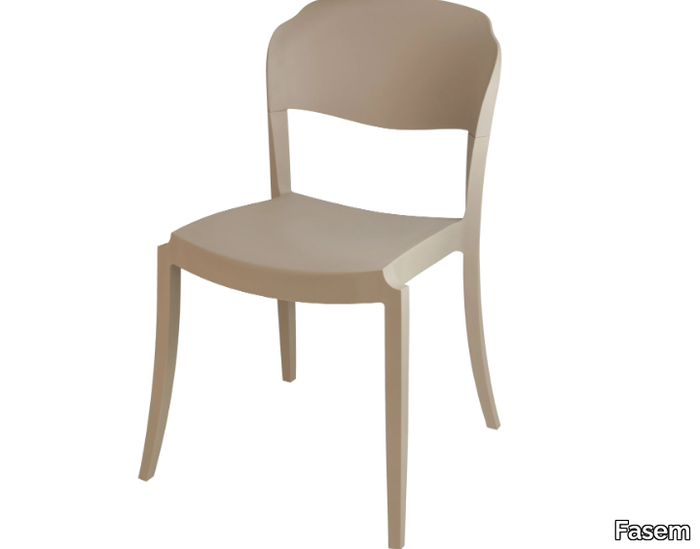 GREEN - STRASS - Stackable polypropylene chair open back _ Fasem