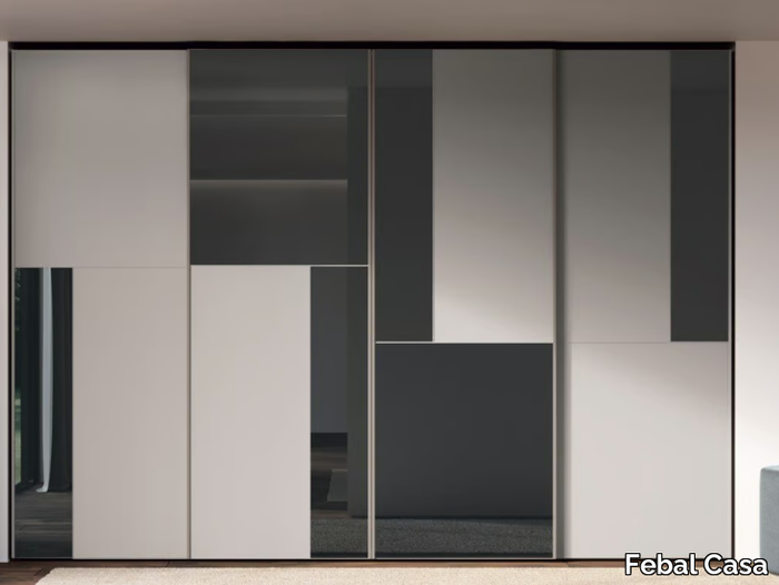 OTTO - Melamine-faced chipboard wardrobe with sliding doors _ Febal Casa