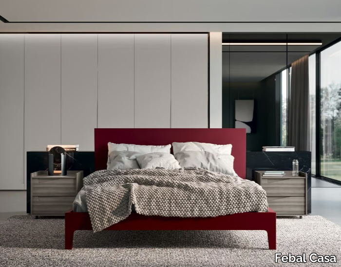 NAVONA - Wooden bed with high headboard _ Febal Casa