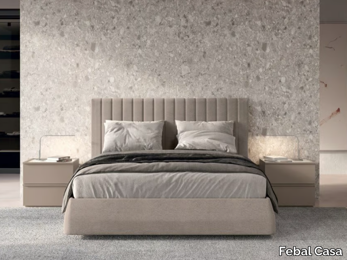 SOFTCASE - Fabric bed with upholstered headboard _ Febal Casa