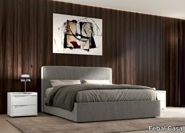 TOKIO - Fabric bed with upholstered headboard _ Febal Casa