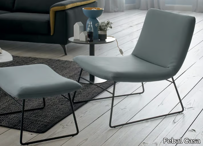 COMPAGNIA - Sled base fabric easy chair _ Febal Casa