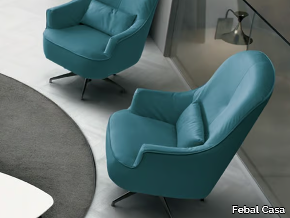 CALLA - Swivel fabric armchair with armrests _ Febal Casa