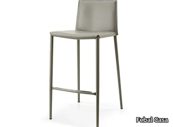 BOEMIA - High tanned leather stool with footrest _ Febal Casa