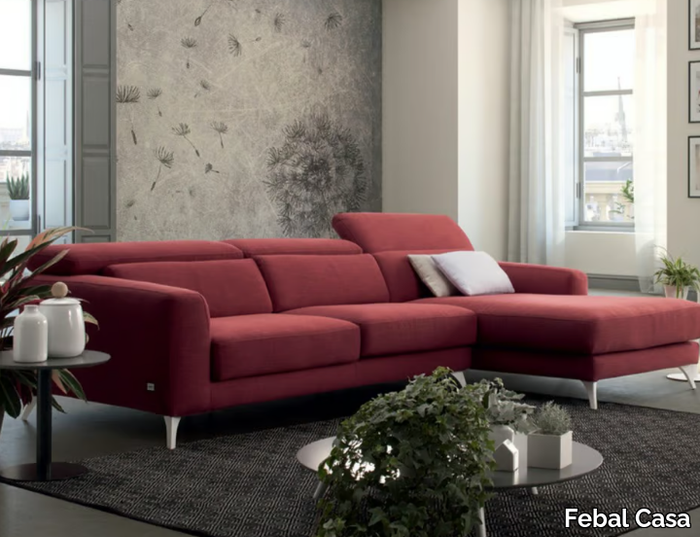 INVITO 03 - Recliner fabric sofa with chaise longue _ Febal Casa