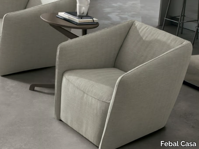 PURA - Fabric armchair with armrests _ Febal Casa